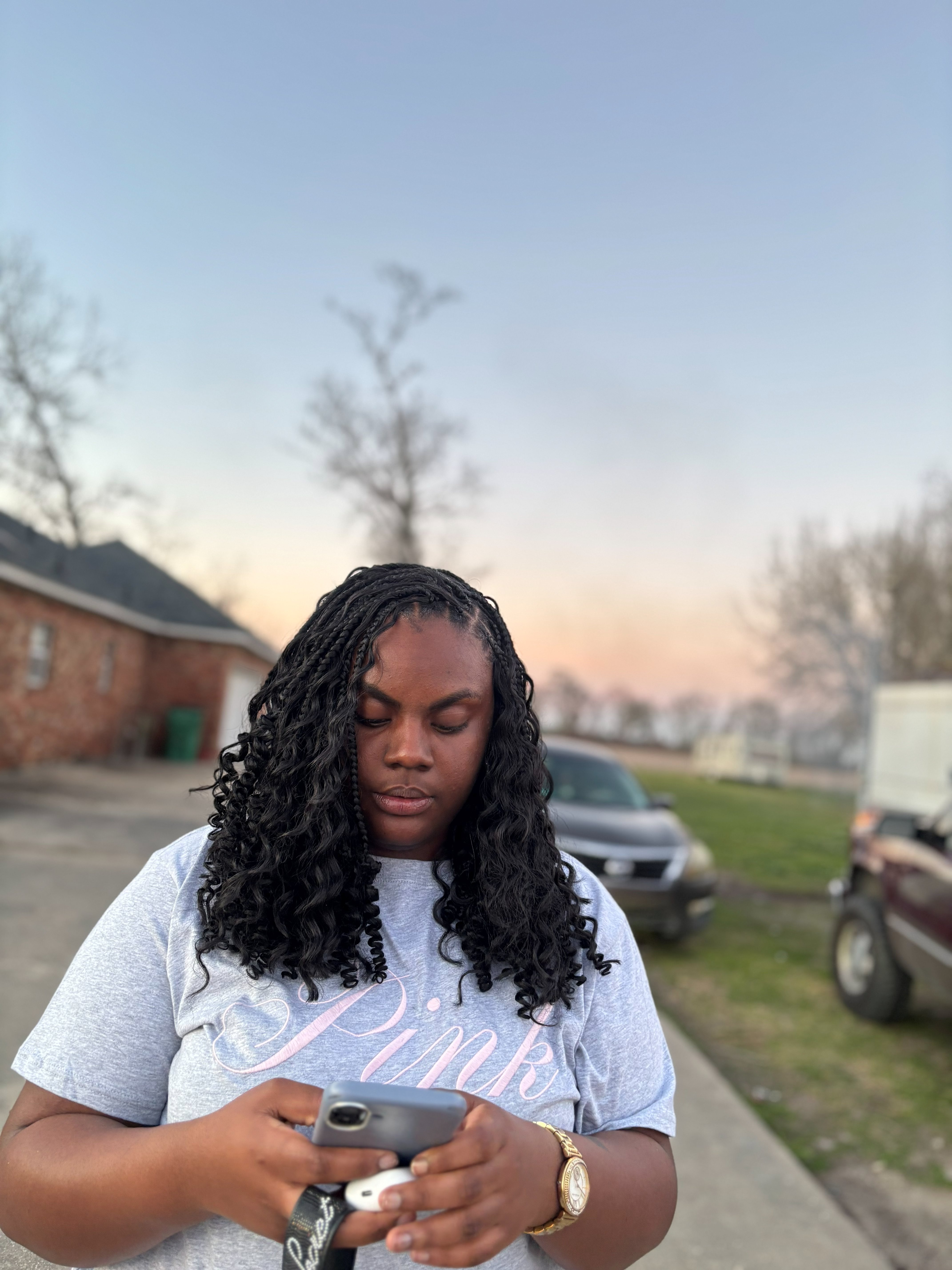 Large knotless braids — waist length
