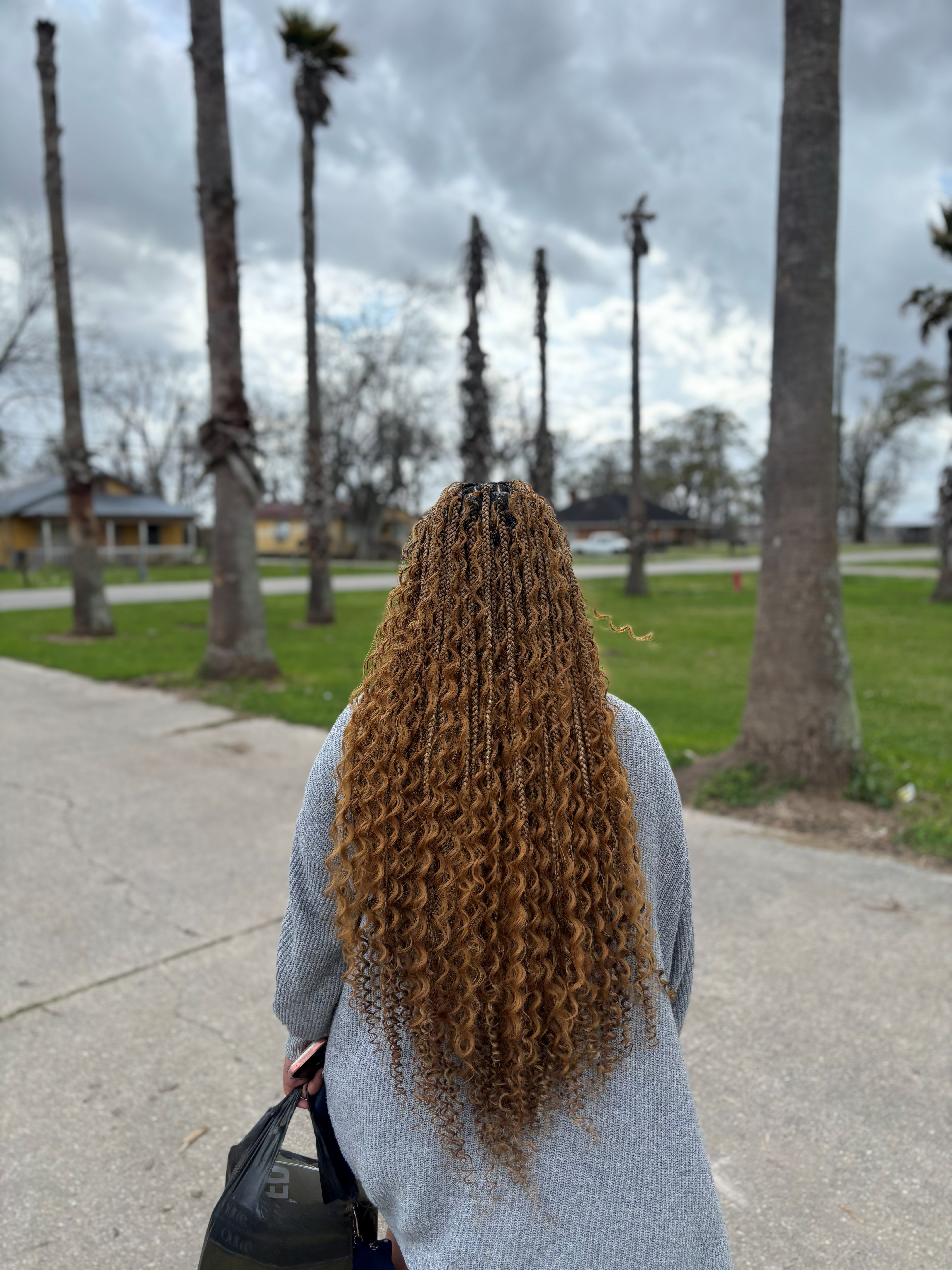 Tribal braids with knotless style