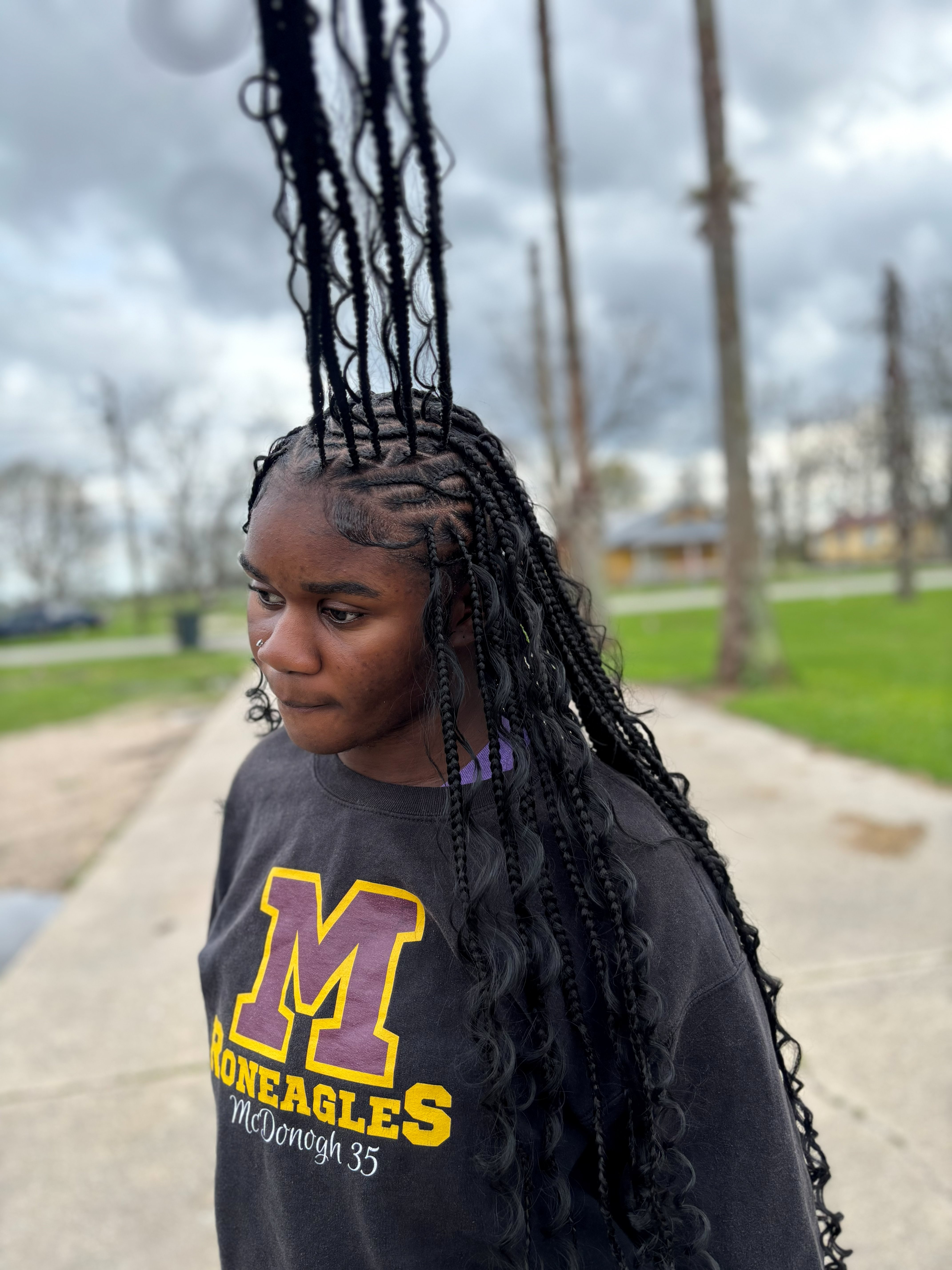 Boho knotless bob style by Braids by B