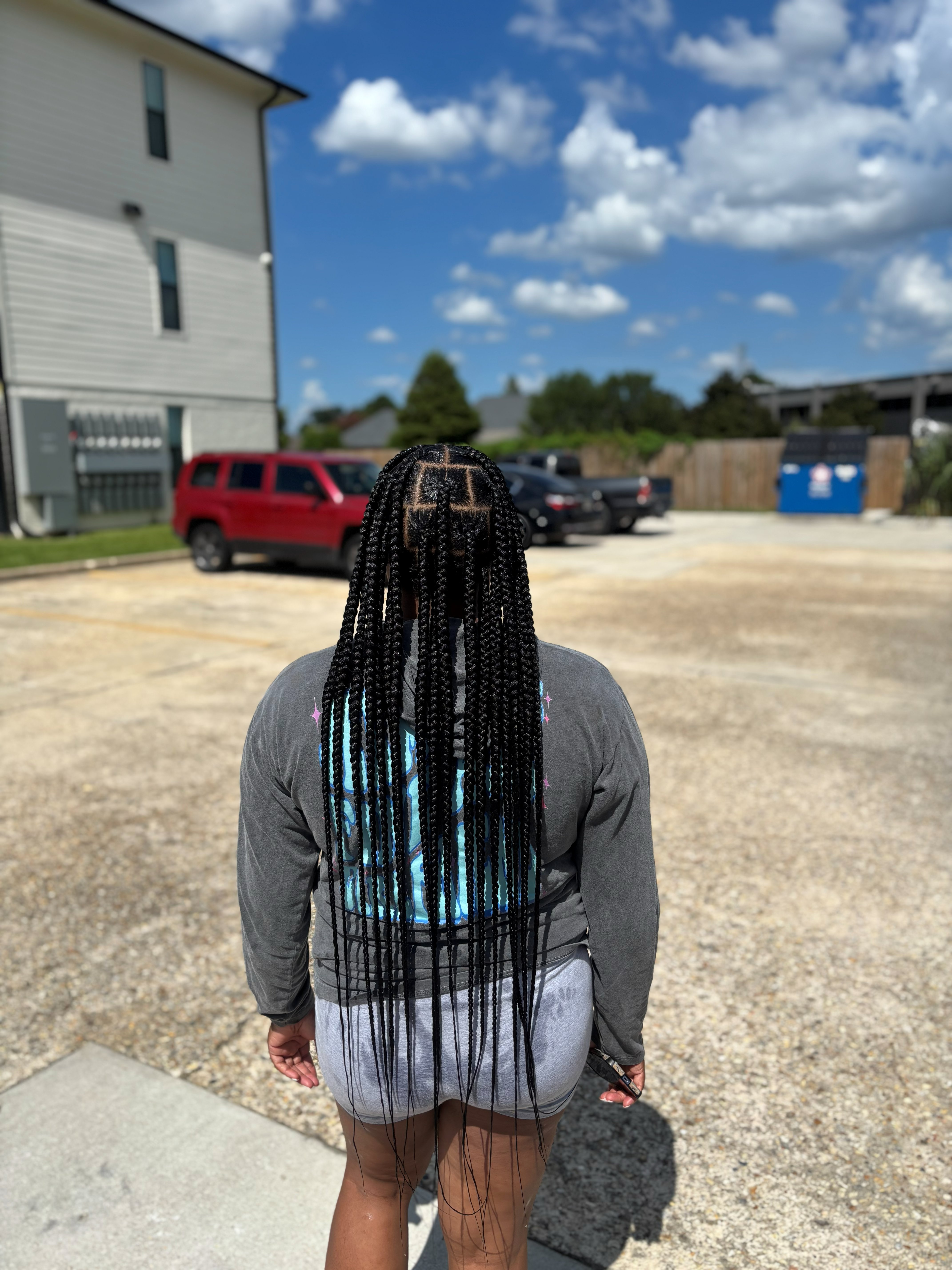 Small knotless braids — pristine parting