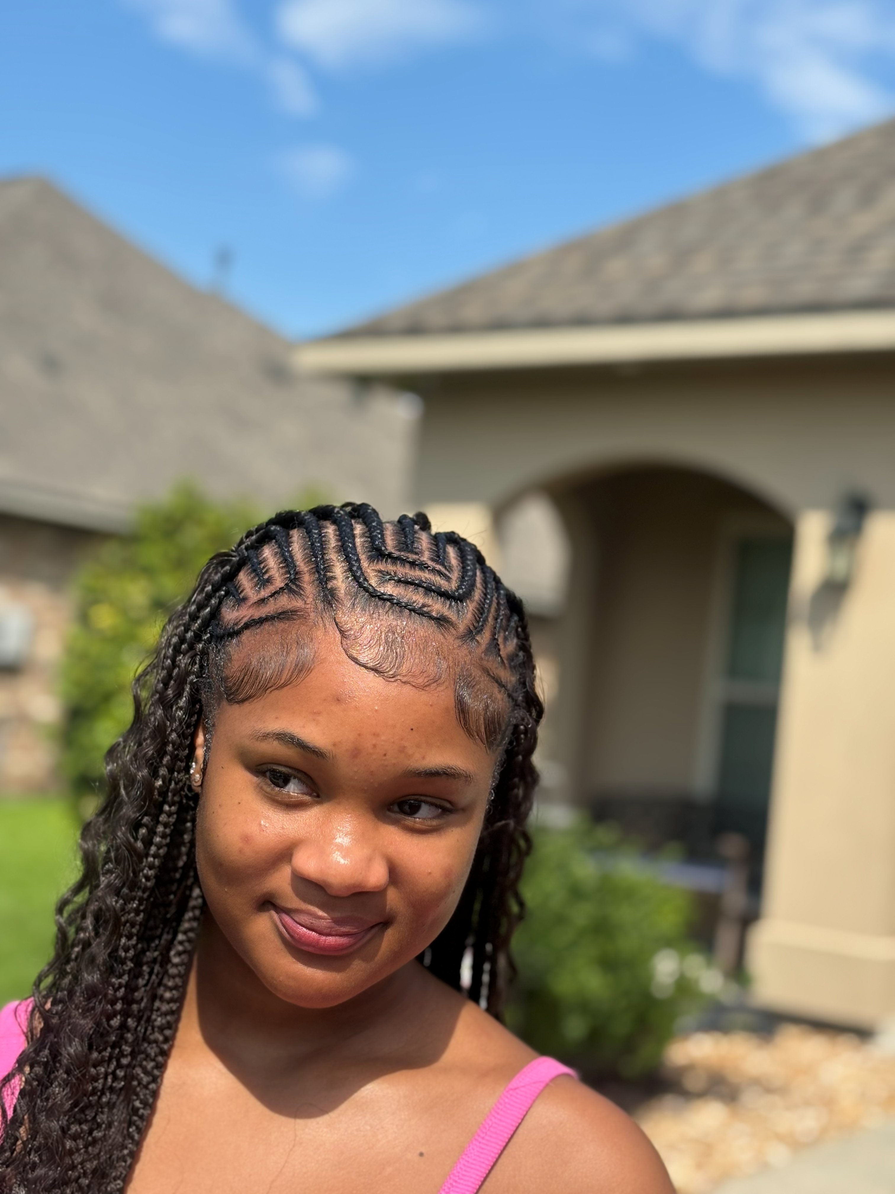 Medium knotless braids — precision style