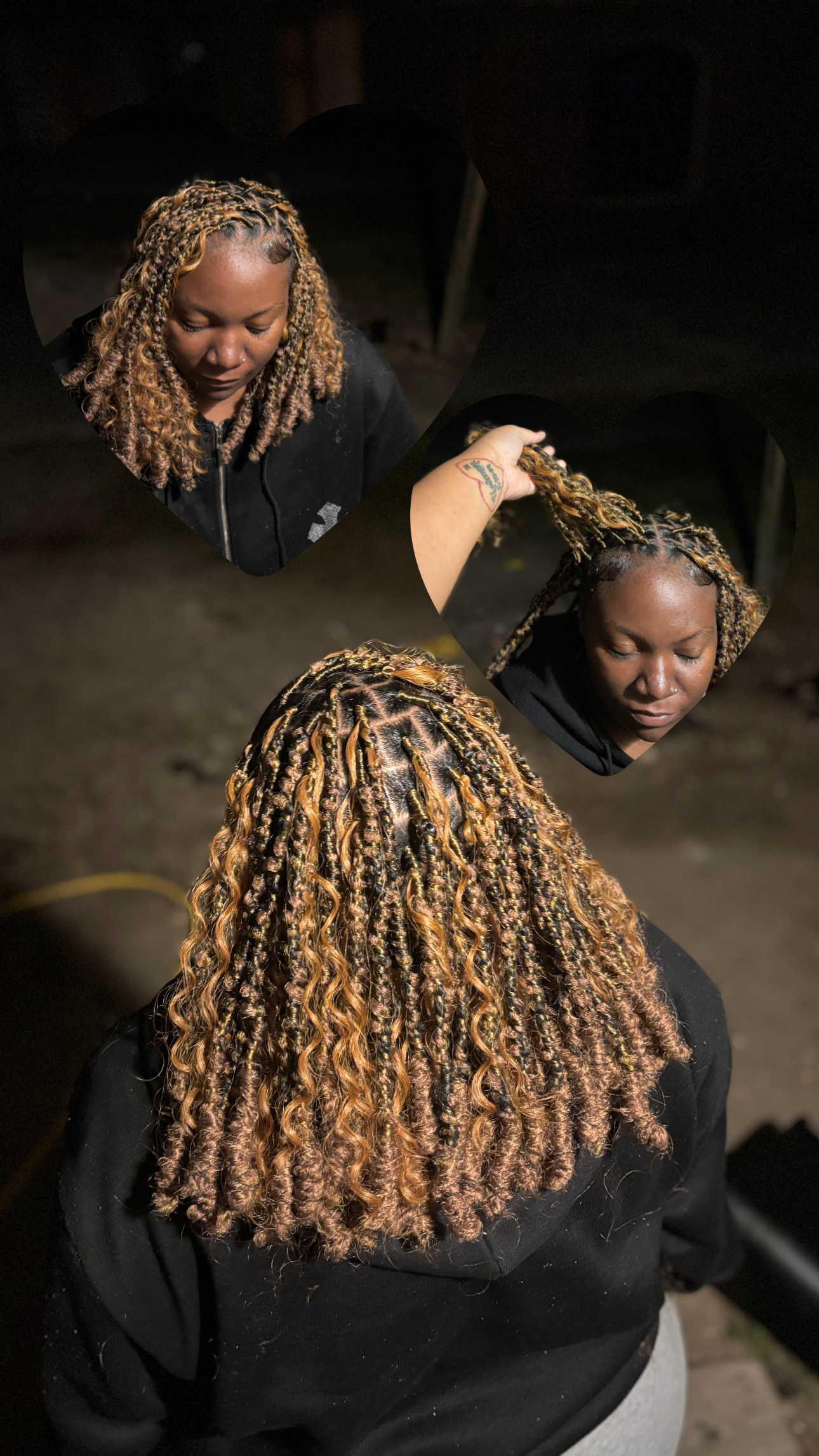 Knotless braids styled by Braids by B